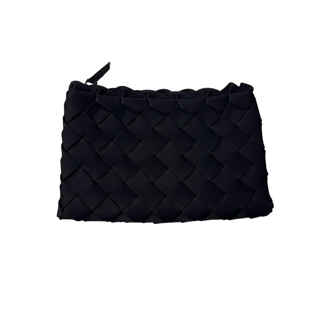 Naghedi Tangier Medium Tote Women Black Woven Neoprene Luxury Handbag St barths